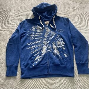 Roebuck & Co.Mens Full Zip Hoodie Size M Blue Sears American INDIAN